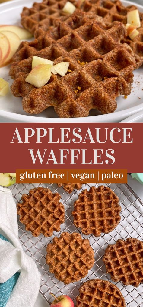 Applesauce Waffles, Apple Waffle Recipe, Vegan Applesauce, Paleo Waffles, Tigernut Flour, Vegan Waffles, Aip Paleo Recipes, Paleo Baking, No Sugar Foods