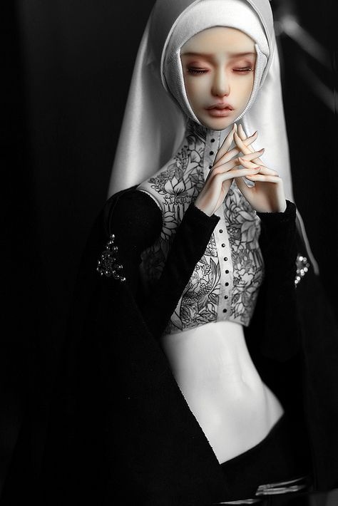 serenadedoll nun 85% | Flickr - Photo Sharing! Nun Doll, Porcelain Dolls Value, Enchanted Doll, Fantasy Art Dolls, Gothic Dolls, Artist Doll, Doll Repaint, Ooak Dolls, Doll Face