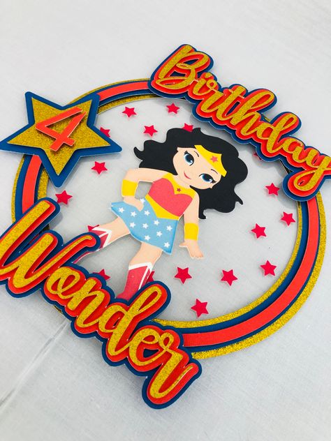 Wonder Woman Cake Topper, Wonder Woman Cake, Wonder Woman Party, 3d Cake Toppers, Diy Tutu, Cute Birthday Ideas, Superhero Cake, Fourth Birthday, Girl Superhero