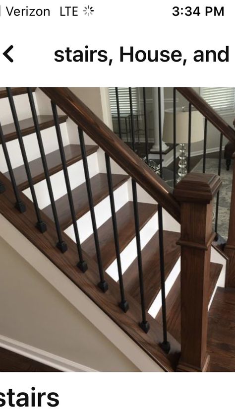 Stairs Makeover Design, درابزين السلم, Stair Railing Makeover, Farmhouse Staircase, Interior Stair Railing, Stairs Renovation, Staircase Railing Design, Iron Stair Railing, Diy Staircase