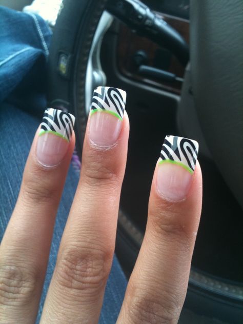 Zebra and lime green Sweet 16 Parties, Gorgeous Nails, Sweet 16, Lime Green, Nail Designs, Nail Art, Nails