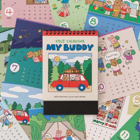 Dailylike My Buddy Small Desk Calendar Monthly Planner Journal, Small Desk Calendar, Calendar Cute, Work Calendar, Mini Desk Calendar, Cute Calendar, Note Memo, Korean Stationery, 2025 Calendar