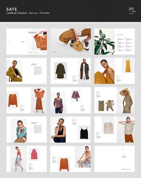 SATE - Catalog by BOXKAYU on @creativemarket Clothes Catalogue Design, Fashion Lookbook Layout, Fashion Lookbook Design, Catalogue Shoot, Catalog Covers, Catalog Design Layout, Architecture Lifestyle, Lookbook Layout, Catalogue Layout