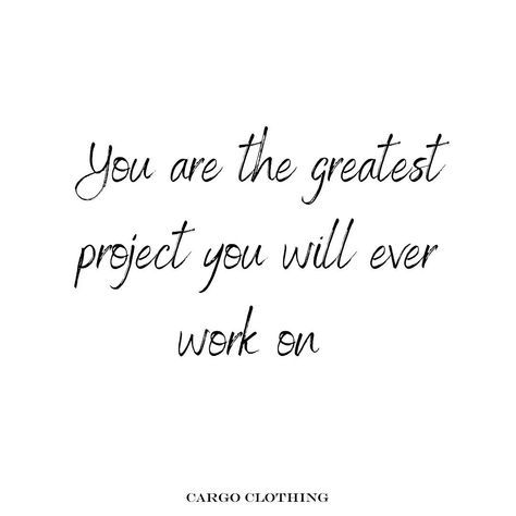 Cargo Clothing | Boutique on Instagram: “YOU are the greatest project you will ever work on ✨👌🏼 . . . . . . . . . . . . . . #femaleempowerment #femaleempowermentquotes…” I Am The Greatest Project I Will Work On, You Are The Greatest Project You Will, I Am The Greatest, You Are The Greatest, Women Empowerment Quotes, Beauty Quotes, Clothing Boutique, Boutique Clothing, Women Empowerment