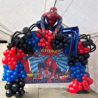 Birthday Decoration For Kids, Spiderman Balloon, Superhero Balloons, Avengers Birthday Party Decorations, 1st Birthday Decoration, Spiderman Birthday Party Decorations, Spiderman Decorations, First Birthday Balloons, Image Spiderman