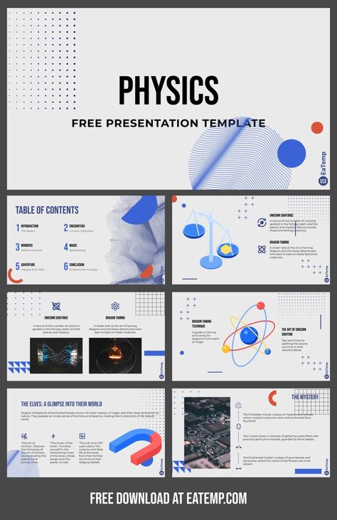 Physics PowerPoint Presentation Template - Free PowerPoint Templates, Google Slides, Figma Deck And Resume Physics Powerpoint Template, Physics Presentation, Science Powerpoint, Canva Presentation, Free Powerpoint Presentations, Powerpoint Animation, Powerpoint Tips, Powerpoint Slide Designs, Powerpoint Free