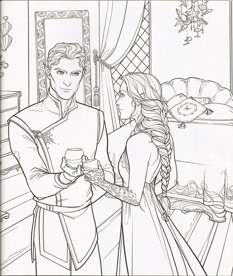 Acotar Coloring Book Pages, Acotar Drawings, Acotar Coloring Book, Drawings To Print And Color, Court Of Wings And Ruin, Blank Coloring Pages, Feyre And Rhysand, A Court Of Wings And Ruin, Adult Coloring Designs