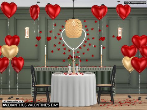 The Sims Resource - Dianthus Valentine's Day Butterflies Wall Decor, Roses Vase, Vase Rose, Balloon Ceiling, Heart Shaped Valentines, Heart Decor, Butterfly Wall Decor, Rose Vase, Decor Buy