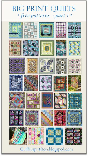 Quilt Inspiration: FREE PATTERN Archive Bq4 Quilt Pattern, Quilt Patterns For Large Scale Prints, Large Scale Fabric Quilt Pattern, Large Scale Print Quilt Patterns, Quilts Using Large Scale Prints, Large Print Quilts Ideas, Big Print Quilts, Large Print Quilt Patterns Free, Big Block Quilt Patterns Large Prints