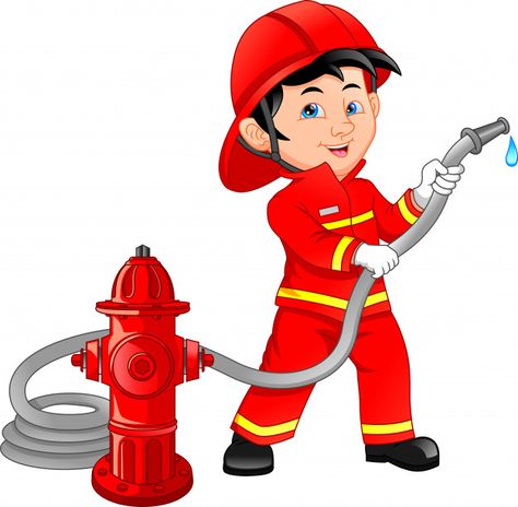 Young boy wearing fire fighter cartoon Premium Vector | Premium Vector #Freepik #vector #people #water #man #cartoon Fire Fighter Cartoon, Community Helpers Printables, Avengers Party Decorations, Community Helpers Preschool Activities, Fireman Cake, Fire Man, Firefighter Birthday, Wall Stickers Animals, Man Cartoon