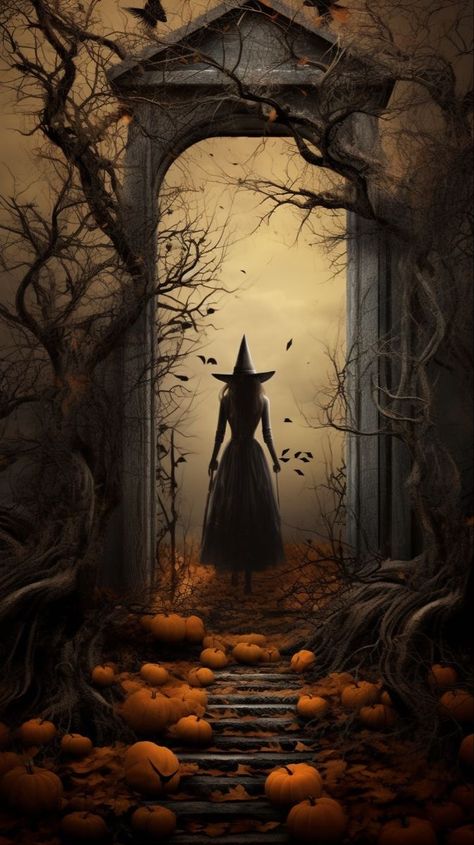 Witches Wallpaper Iphone, Witchy Fall Wallpaper, Witch Halloween Wallpaper, Helloween Wallpaper, Witch Wallpaper, Witch Pictures, Pumpkin Canvas, Halloween Wallpaper Backgrounds, Halloween Wallpaper Cute