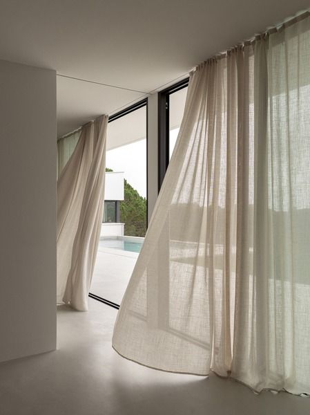 Open Architecture, Modernist House, Norm Architects, Scandinavian Minimalism, Minimal Home, Minimalist Architecture, Sheer Curtains, Curtains Living Room, Window Coverings