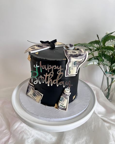 ✨💵 MILLIONAIRE CAKE 💵 ✨ Celebrate in style with this fabulous millionaire-themed cake! 🎂💵 the bold black finish and those eye-catching edible dollar bills definitely make a statement! Perfect for anyone who wants their birthday to be a little extra. ✨💰 Comes in a variety of flavours, colours and even sizes! You can order it on our website. Link in bio:) Happy Baking🌸 #birthdaycakeideas #torontocakes #greatertorontoarea #birthdaytheme #homebakery #smallbusiness Unique Birthday Cake Ideas For Men, Millionaire Cake, Unique Birthday Cake Ideas, Dollar Bill Cake, Dollar Cake, Birthday Cake Decorating Ideas, Bio Happy, Unique Birthday Cakes, Cake Decorating Ideas