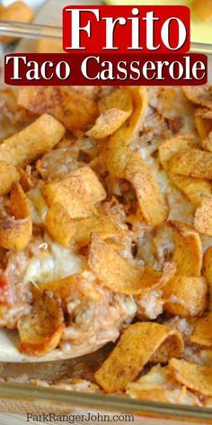 Frito Taco Casserole, Frijoles Refritos, Easy Family Dinner, Taco Casserole, Beef Casserole Recipes, Yummy Casseroles, Easy Family Dinners, Corn Chips, Dinner Easy