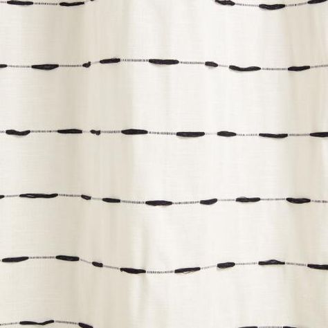 Ivory and Black Woven Stripe Taylor Shower Curtain | World Market White And Tan Bathroom, Black And Tan Bathroom, Ivory Shower Curtain, Neutral Shower Curtains, Tan Bathroom, Black White Shower Curtain, Stripe Shower Curtain, Black And White Shower Curtain, Cottagecore Kitchen