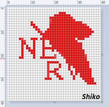 Pattern, Anime, Neon Genesis Evangelion, NERV Evangelion Crochet Pattern, Neon Genesis Evangelion Crochet, Neon Genesis Evangelion Pixel Art, Pixel Embroidery, Grid Crochet, Graph Crochet, Pixel Crochet, Tapestry Crochet Patterns, Anime Pixel Art