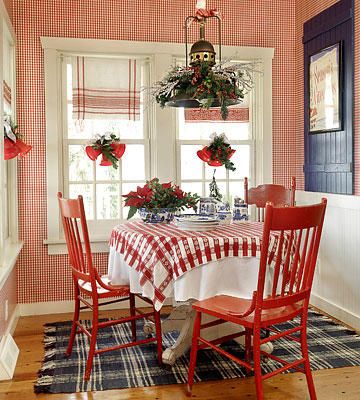 French Country Dining Room Furniture, Red Kitchens, Banquette Design, Red Chairs, French Country Dining Room, Vibeke Design, Country Dining Rooms, French Country Dining, Diy Backsplash