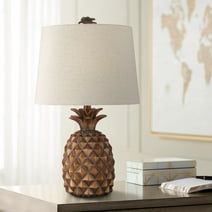 Enjoy a summer vacation vibe in your home all year long with this camper-themed table lamp. Vintage camper dcor is trending now, and this is a good example among decorative lamps. The tropical design features a palm tree, 2 pink flamingos and an old-fashioned camper with a green bottom. It's battery operated for placement anywhere in your home. Requires 2 "AA" batteries. 7-1/2"W x 4"D x 5-5/8"H. Dolomite and plastic. Bedroom Beach House, Pineapple Lamp, British Colonial Decor, Coastal Style Decorating, Tropical Bedrooms, British Colonial Style, Pineapple Decor, Colonial Decor, Bedside Night Stands