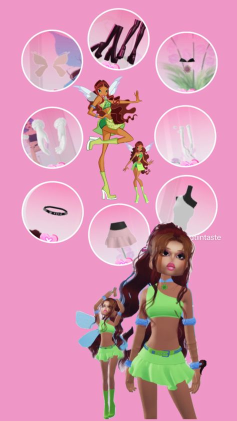 DTI x Winx Tutorial : Aisha Winx Club, Dress To Impress, Dress Up, Hair, Pink, Clothes