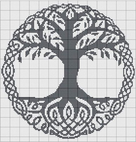 Tree Of Life Knitting Pattern, Tree Of Life Cross Stitch Pattern Free, Tree Of Life Crochet Pattern, Tree Of Life Crochet Pattern Free, Tree Of Life Cross Stitch Pattern, Silhouette Cross Stitch Patterns, Cross Stitch Trees, Tree Of Life Cross Stitch, Embroidery Silhouette