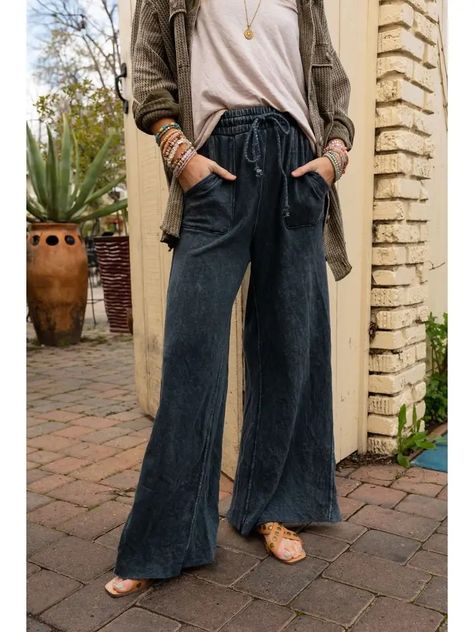 Wholesale Relaxing Robin Wide Leg Pant - New Navy for your store - Faire Boho Mom, Hippie Mom, Three Bird Nest, Boho Style Outfits, Cute Pants, Wide Leg Pant, Bird Nest, Bohemian Clothes, Mom Outfits