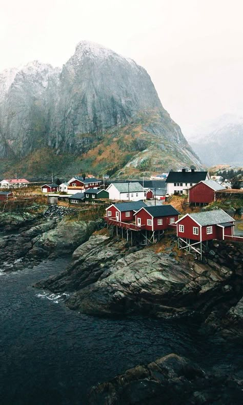 Instagram of the Day: Little Red Houses in Norway Red Houses, Norway Travel, Fishing Villages, Alam Yang Indah, Travel Photographer, Travel Inspo, Scandinavia, Adventure Time, Travel Dreams