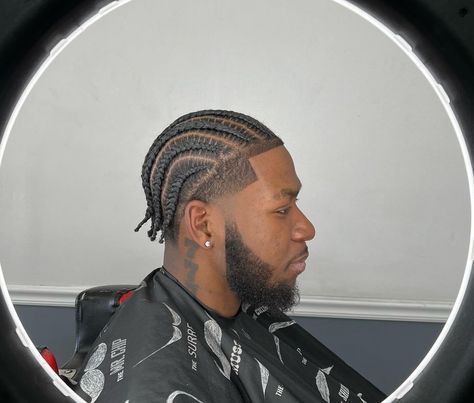 Front Taper Cornrows Men, Cornrows With Taper Fade, Low Taper Braids, Low Taper Cornrows, High Top Cornrows, Taper Cornrows, 6 Cornrow Braids Men, Male Cornrow Styles, Cornrows Straight Back