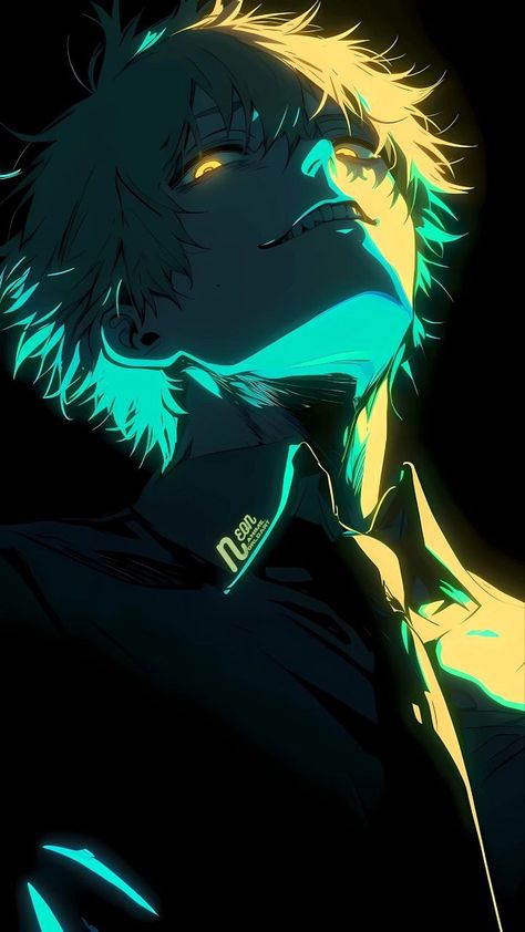 Denji Live Wallpaper, Tartaglia Fanart Dark, Gojo Satoru Glow Art, Tokyo Revengers Glowing Art, Man Wallpaper, Attack On Titan Fanart, Chainsaw, Tokyo Ghoul, Lock Screen Wallpaper