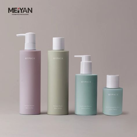 Mypack Unique Round Matte Soft Touch Modern Cosmetic And Hair Care Shampoo Conditioner And Body Wash Lotion Nature Bottle Set - Buy Frosted Shampoo And Conditioner Bottle 200 250 300 350 400ml,3.4 Fl Oz 100 Ml Body And Facial Oil Plastic Bottle,Minimalist Shampoo Conditioner And Body Wash Bottles Product on Alibaba.com Shampoo Label, Shampoo Packaging, Shampoo Design, Bottle Drawing, Matte Skin, Hair Business, Business Hairstyles, Packaging Ideas, Plastic Bottle