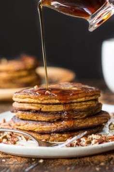 Paleo Pumpkin Pancakes | The Paleo Running Momma Paleo Kids Recipes, Paleo Pumpkin Pancakes, Pumpkin Pancake, Paleo Running Momma, Ketosis Recipes, Chicken Honey, Pumpkin Pancake Recipe, Paleo Pumpkin, Pumpkin Pancakes