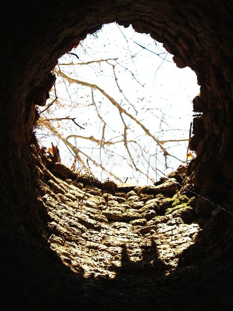 Black hole from inside a well. The view from inside a well looking up at the sky , #sponsored, #hole, #Black, #sky, #view #ad Log Aesthetic, 13 Treasures, Small Dock, Alice By Heart, Hole In The Sky, Looking Up At The Sky, Ap Drawing, Illusion Of Depth, Hole In The Ground