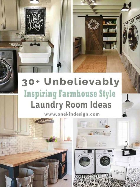 30+ Unbelievably inspiring farmhouse style laundry room ideas Tiled Laundry Room Walls, Farmhouse Style Laundry Room, Farmhouse Laundry Room Ideas, Farm House Laundry Room, Laundry Room Decor Ideas, Laundry Room Decorating, Farmhouse Apartment, Laundry Room Storage Shelves, Small Laundry Room Organization