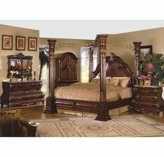 MCF Bedroom Set MCFBRB9088SET Rooms To Go Bedroom, Dark Brown Bedrooms, Canopy Bedroom Sets, Cherry Poster, King Size Bedroom Sets, 5 Piece Bedroom Set, Canopy Bed Frame, Empire Furniture, Canopy Bedroom