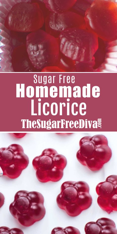 Red Licorice Recipe, Homemade Licorice Recipes, Homemade Gummy Recipe, Keto Licorice Recipe, Keto Gummy Bears Recipe, Homemade Licorice Candy, How To Make Licorice, Sugar Free Candy Recipes For Diabetics, Sugar Free Hard Candy Recipes