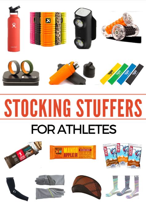 The holidays are all about giving—and giving big—but we think a small, well-chosen stocking stuffer can go a long way in making the holidays extra special, not to mention minimizing the stress on your wallet. Whether the athlete in your life is a runner, cyclist, triathlete or fitness buff, we have plenty of stocking stuffer ideas for $50 or less. Stocking Stuffers for Athletes http://www.active.com/fitness/articles/stocking-stuffers-for-athletes?cmp=17N-PB33-S14-T1-D4--1104 Fitness Gift Basket, Fitness Gift Guide, Boyfriend Stocking Stuffers, Gifts For Triathletes, Gym Bag Essentials, Athlete Gifts, Stocking Stuffer Ideas, Stocking Stuffers For Women, Stocking Stuffers For Men