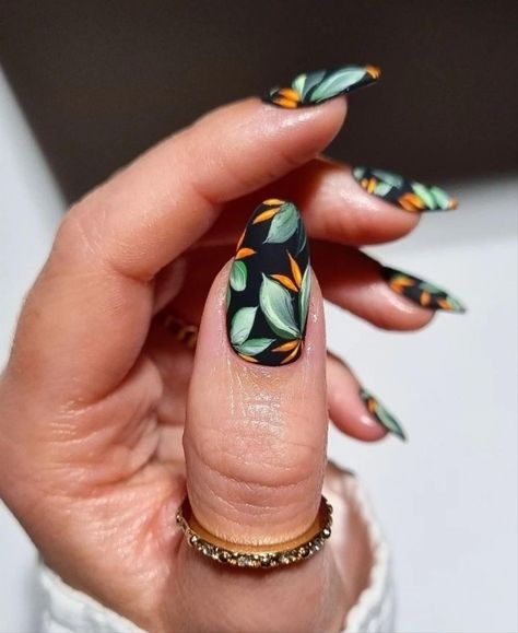 Spring Nail Polish Colors, Nails Medium Almond, Acrylic Nail Supplies, Trendy Nail Polish, Spring Nail Polish, Dark Green Nails, Press On Nails Medium, Medium Almond, Green Nail Designs