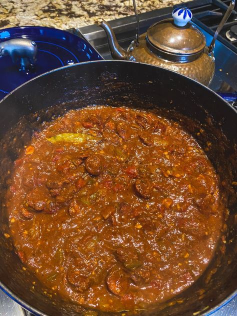 Sausage in a Red Gravy — Cast Iron and Lace - A Cajun Recipe and Lifestyle Blog Sausage In A Red Gravy, Sausage Red Gravy, Red Gravy Recipe Cajun, Sausage In Red Gravy, Sausage In Tomato Gravy, Sausage And Tomato Gravy, Red Gravy Southern, Traditional Cajun Recipes, Old Southern Recipes Country Cooking