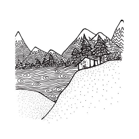 #doodle #travel #camping #mauntains #fire #river #doodleart #easy #nature #black #white River Doodle, Doodle Travel, Nature Drawings, Doodle Doodle, Doodles Art, Nature Background Images, Art Doodles, Nature Drawing, Nature Backgrounds