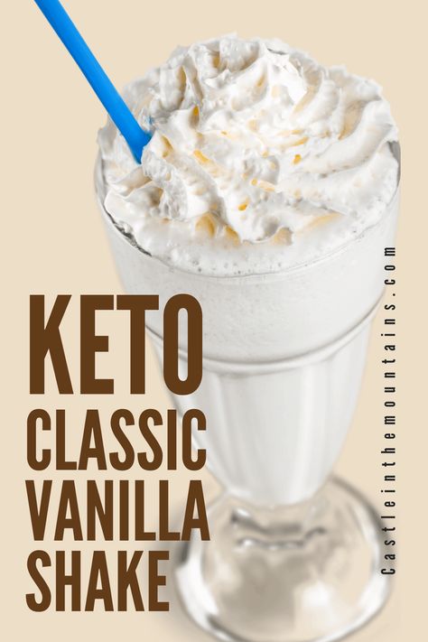 Vanilla Shake Recipes, Keto Milkshake, Keto Protein Shakes, Keto Shakes, Keto Treats, Keto Smoothie Recipes, Keto Drinks, Low Carb Drinks, Vanilla Shake