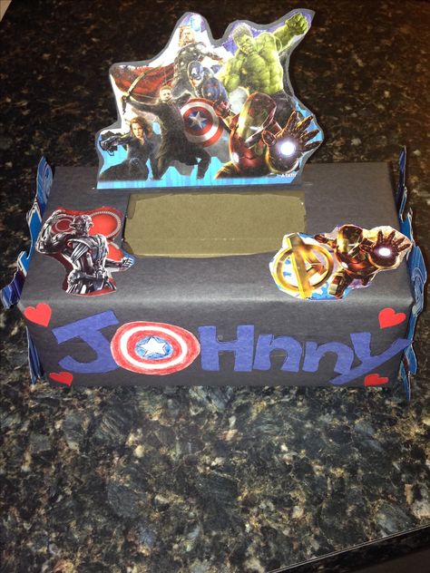 Avengers Valentine Box Ideas, Valentine's Boxes, Diy Valentines Box, Class Mom, Kids Valentine Boxes, Boys Valentines, Valentine Card Box, Valentine Boxes, Valentines Box