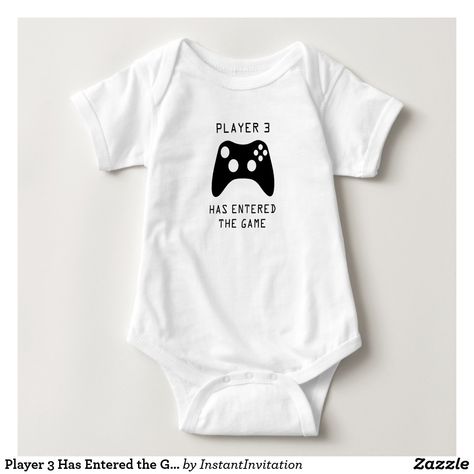 Player 3 Has Entered the Game Video Game Baby Baby Bodysuit Soccer Baby, Grandparent Pregnancy Announcement, Monkey Baby, Personalized Baby Clothes, Funny Baby Clothes, Circuit Projects, First Mothers Day, Baby Monkey, Aunt Gifts