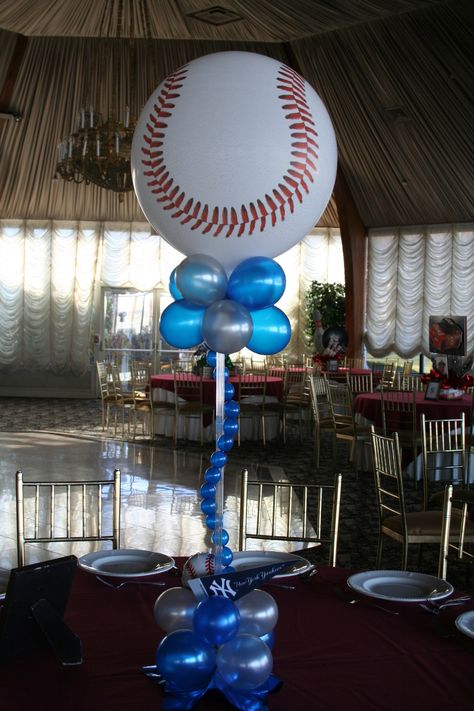 Sports Theme Decor, Bar Mitzvah Centerpieces, Mitzvah Centerpieces, Boy Shower Themes, Sports Party Decorations, Baseball Birthday Party, Pearl River, Baseball Birthday, Boy Baby Shower Themes