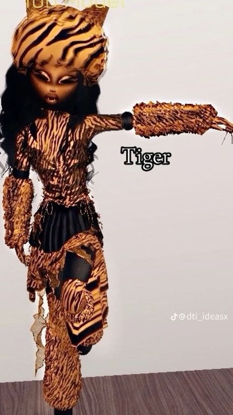 Tiger Dress To Impress, Time Traveler Dress To Impress, Halloween Dti, Fashion History Books, Tiger Dress, Duo Dress, 1920s Looks, Fashion Terminology, Vip Dress