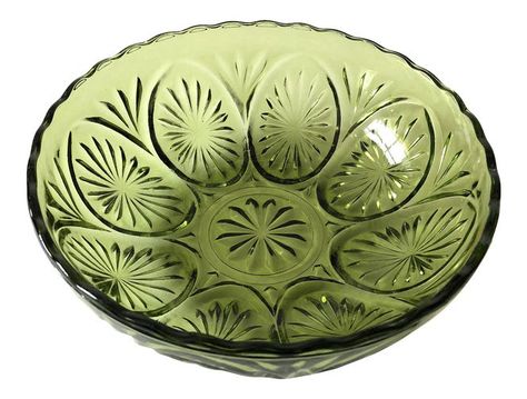 Green Smith Glass Bowl on Chairish Colored Dishes, Crystal Glassware Antiques, Vintage Dishes Antiques, Antique Stuff, Vintage Glassware Antiques, Carnival Glass Vintage, Vintage Dishware, Antique Glass Bottles, Green Glassware