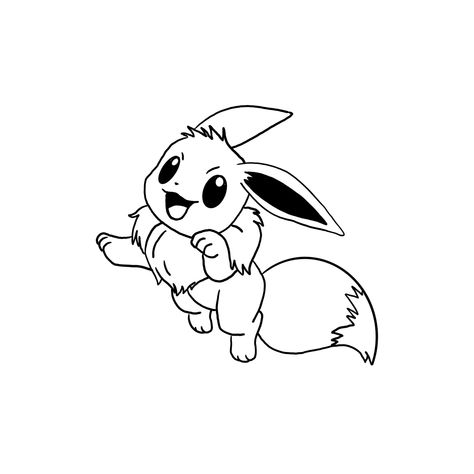 Evie Drawing Pokemon, Evee Tattoo Outline, Eevee Tattoo Outline, Eve Pokemon Tattoo, Sylveon Tattoo Black And White, Eevee Outline, Eevee Tattoo Design, Eevee Sketch, Eevee Pokemon Tattoo