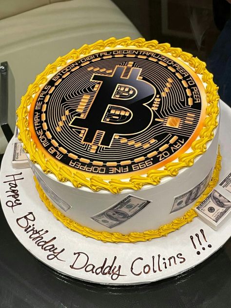 Bitcoin Birthday Cake, Bitcoin Cake Design, Bag Cakes, Wedding Cake Tutorial, Makeup Festival, Clean Meal Prep, Fake Account, Bitcoin Logo, Beautiful Birthday Cakes