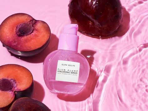 10 Hot New Beauty Products To Try Right Now Glow Recipe Plum Plump, Best Hydrating Serum, Plum Plump, Hyaluronic Serum, Glow Recipe, Vitamin B5, Hyaluronic Acid Serum, Hydrating Serum, Face Hydration