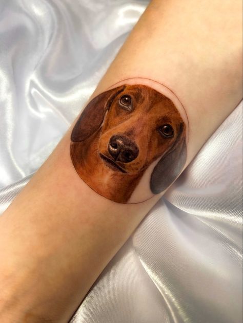 Perro salchicha tattoo retrato tatuaje perro dachshund portrait full color tattoo Dachshund Portrait Tattoo, Dogs Tattoos, Tattoo With Heart, Dachshund Tattoos, Tattoos Angel, Dachshund Tattoo, Tattoo Portrait, L Tattoo, Angel Tattoos