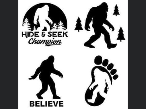 Patterns For Wood Burning, Sasquatch Svg, Bigfoot Svg, Router Ideas, Sublimation Cups, Stencil Patterns Templates, Tee Ideas, Foot Print, Stencil Patterns