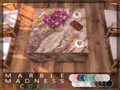 Gold Furniture, Sims Building, Tables Set, Los Sims, Sims 4 Cc Finds, The Sims4, Geek Out, Marble Table, Sims 4 Custom Content